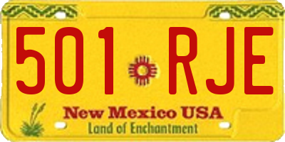 NM license plate 501RJE