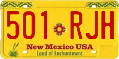 NM license plate 501RJH