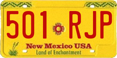 NM license plate 501RJP