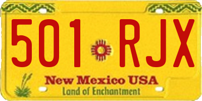 NM license plate 501RJX