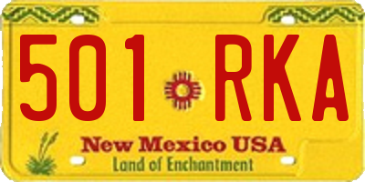 NM license plate 501RKA