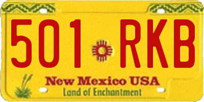 NM license plate 501RKB