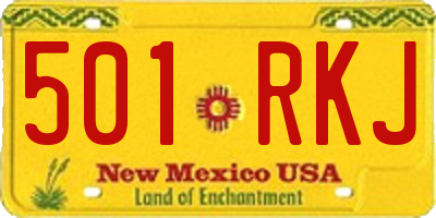 NM license plate 501RKJ