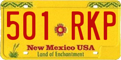 NM license plate 501RKP
