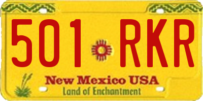 NM license plate 501RKR