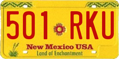 NM license plate 501RKU