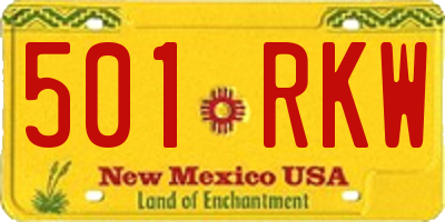 NM license plate 501RKW