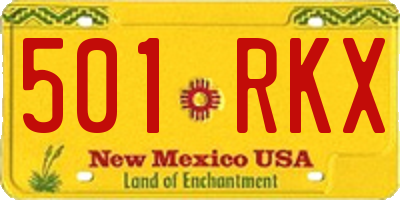 NM license plate 501RKX