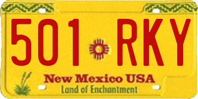 NM license plate 501RKY