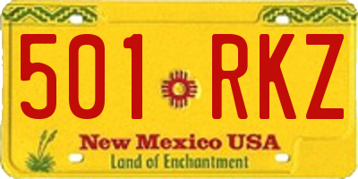 NM license plate 501RKZ