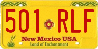 NM license plate 501RLF