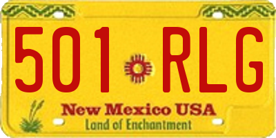 NM license plate 501RLG