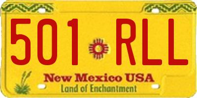 NM license plate 501RLL