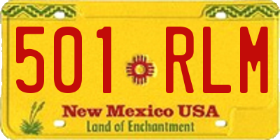 NM license plate 501RLM