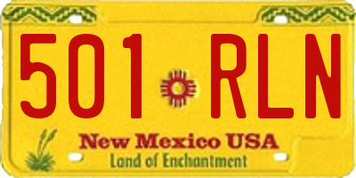 NM license plate 501RLN