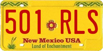 NM license plate 501RLS