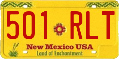 NM license plate 501RLT