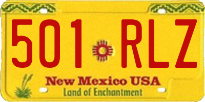 NM license plate 501RLZ