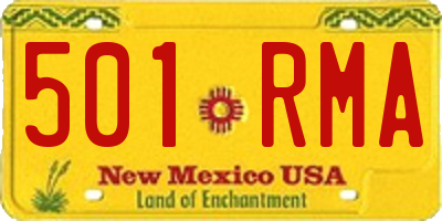 NM license plate 501RMA