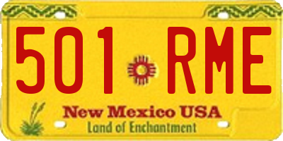 NM license plate 501RME