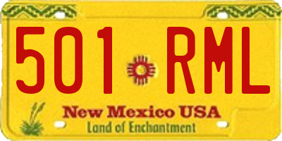 NM license plate 501RML