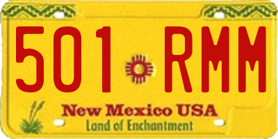 NM license plate 501RMM