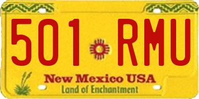 NM license plate 501RMU