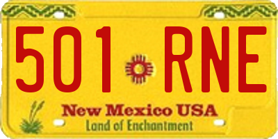 NM license plate 501RNE