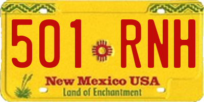 NM license plate 501RNH