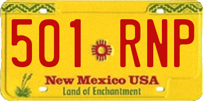 NM license plate 501RNP