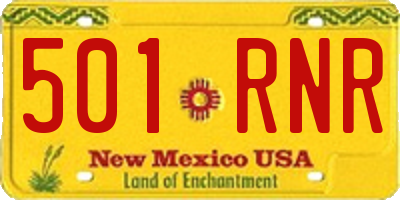 NM license plate 501RNR