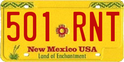 NM license plate 501RNT