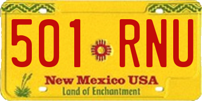 NM license plate 501RNU