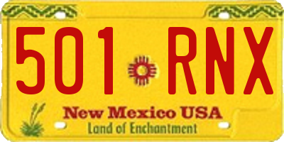 NM license plate 501RNX