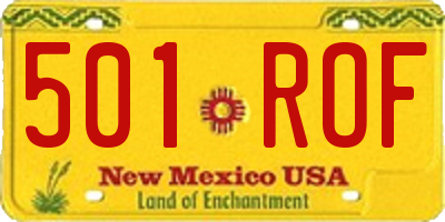 NM license plate 501ROF