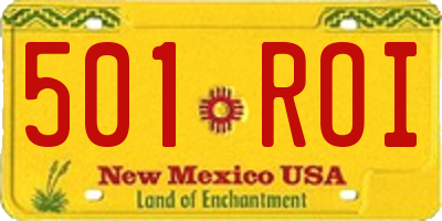 NM license plate 501ROI