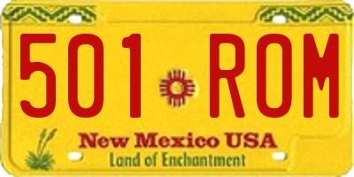 NM license plate 501ROM