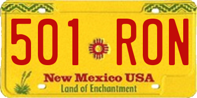 NM license plate 501RON