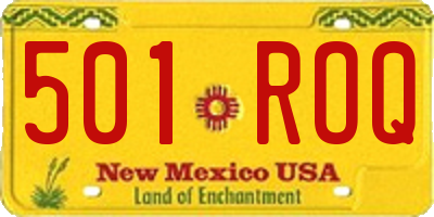 NM license plate 501ROQ