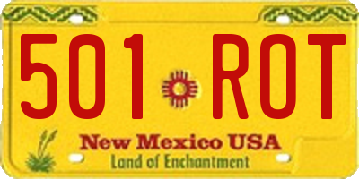 NM license plate 501ROT