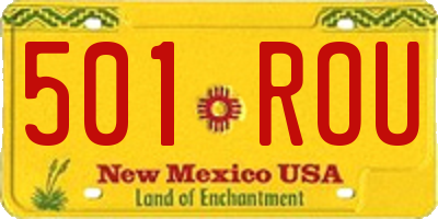 NM license plate 501ROU