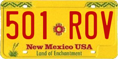 NM license plate 501ROV