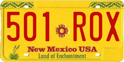 NM license plate 501ROX