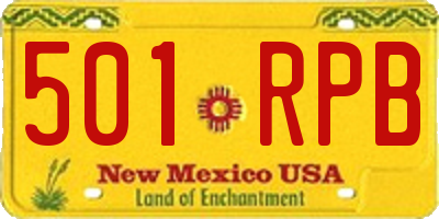 NM license plate 501RPB