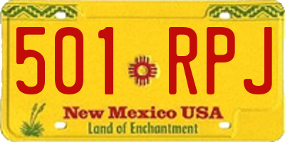 NM license plate 501RPJ