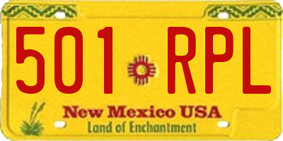 NM license plate 501RPL