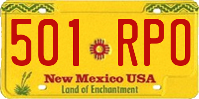 NM license plate 501RPO