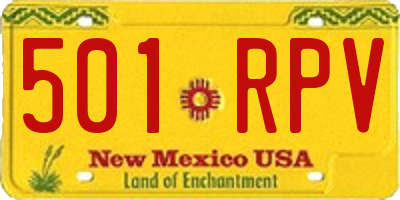 NM license plate 501RPV