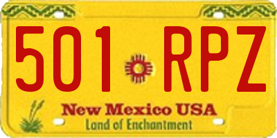 NM license plate 501RPZ