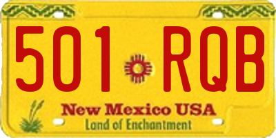 NM license plate 501RQB